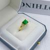18K Gold-Plated Emerald Ring for Women – Elegant and Simple Fashion Jewelry
