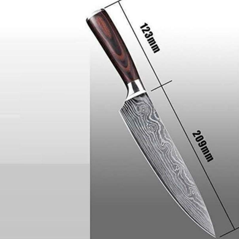 8-Zoll-Kochmesser aus Damaststahl, Küchenmesser, Damast-Küchenmesser, Küchenzubehör