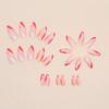 Pink & Rose Red Wave Printed Almond False Manicure Ultra-flexible Long Lasting Fake Nails for Women and Girl Nail Salon