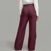 Pantaloni in Lino a Gamba Larga con Chiusura a Incrocio Vita Alta Design Sovrapposto Vestibilità Rilassata da Donna per Ufficio Casual