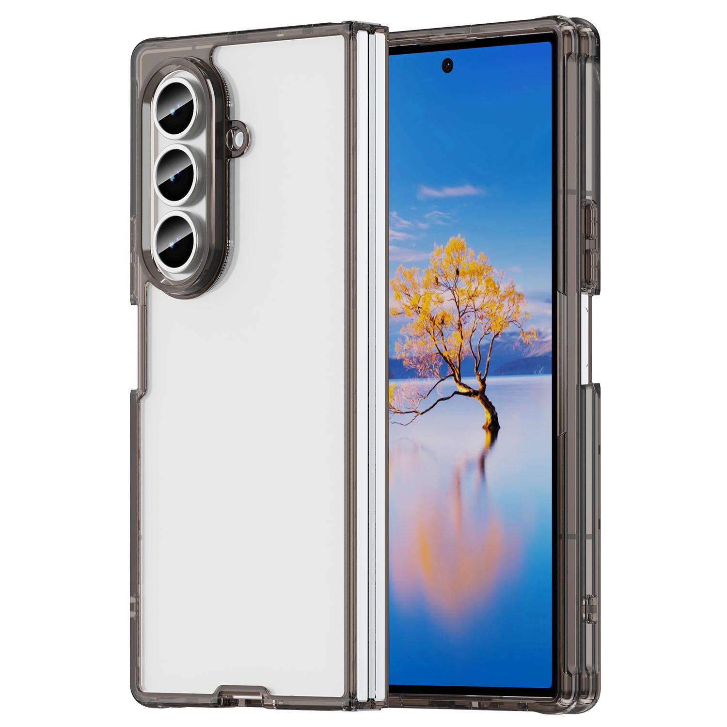 

For Samsung Galaxy Z Fold7 5G Case TPU+Acrylic Phone Back Cover Anti Yellowing Black