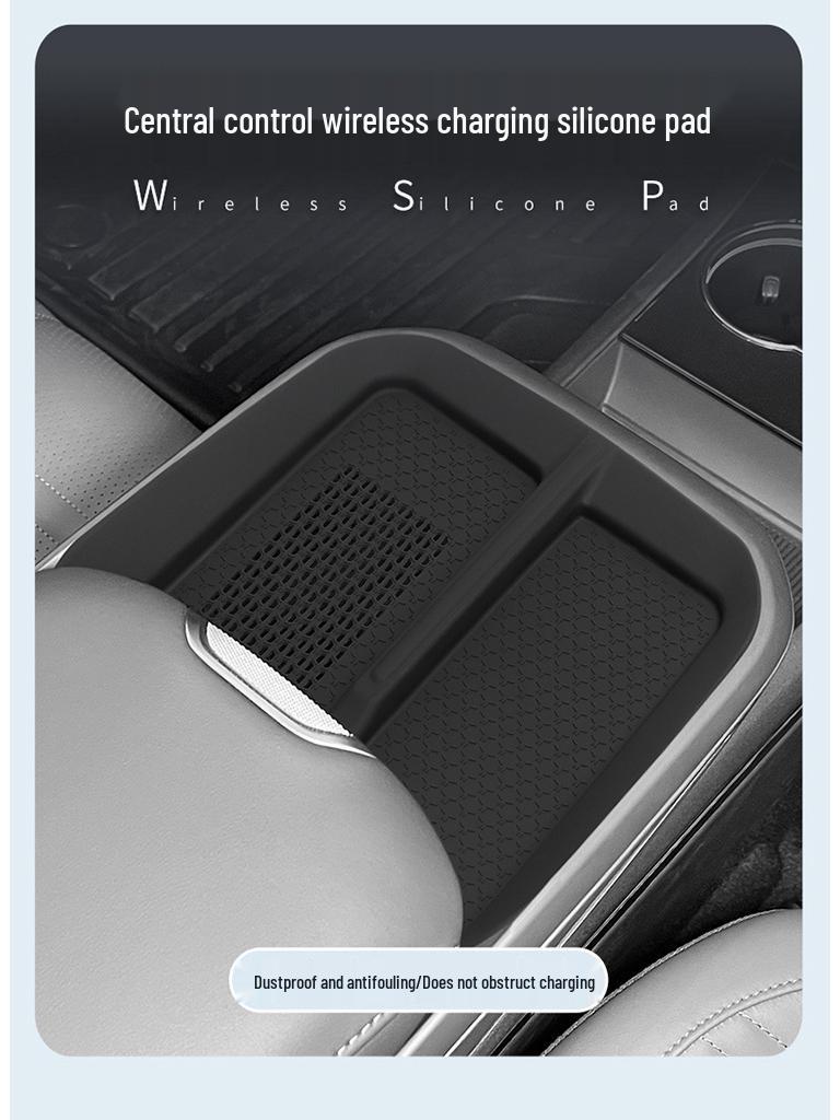 Silicone Anti-Slip Pad for Wireless Charging: Fits 24 Hongqi EH7 Models' Center Console