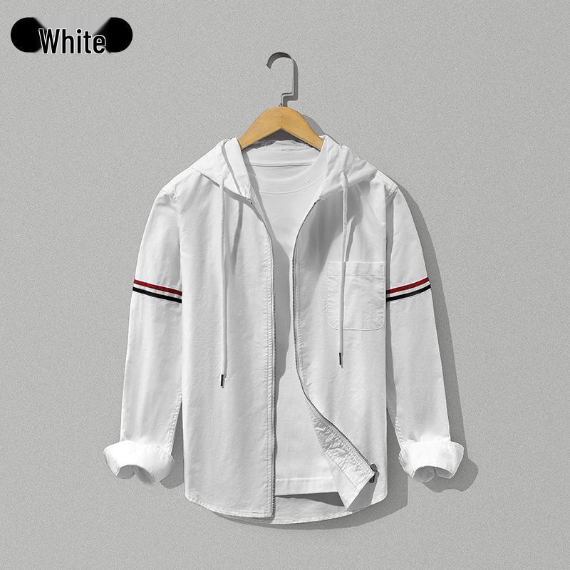 Men s Color Block Hooded Cotton Jacket - Trendy Slim Fit for Spring & Autumn XL