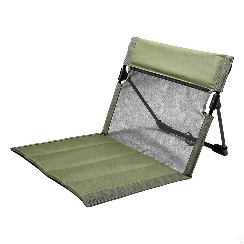 Camping Chair with Backrest Camp Seat Beach Cushion Lounge Foldable for Park Barbecue