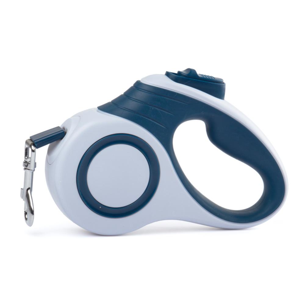 Einziehbare LED-Hundeleine - Selbstverriegelndes Sicherheitsband für kleine/mittlere Hunde - Leuchtet im Dunkeln Haustier-Gehleine für Pudel & Welpen (Dark Blue,3 meters)