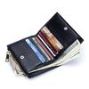 Western Sheepskin Hand Braided Pattern Women Bifold Wallet Fashion Macaron Color Woven Zipper Women Purse