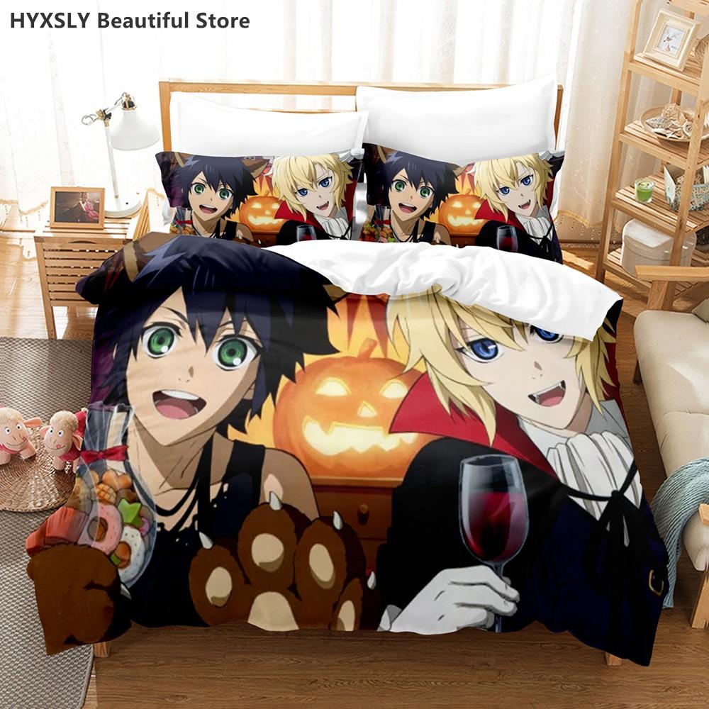 

Seraph of the end Комплект постельного белья в стиле аниме Наволочки Односпальные, двуспальные, односпальные, двуспальные, двуспальные, детские, милые, 3D, пододеяльники, комплекты постельного белья 135x200cm 2pcs