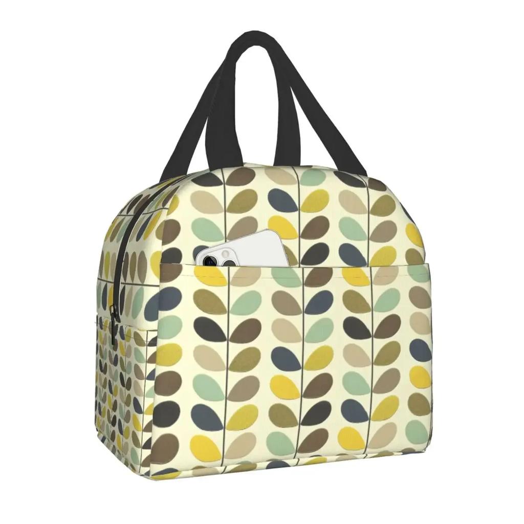 Orla Kiely Multi Stem Thermal Insulated Lunch Bag Scandinavian Flower Portable Lunch Tote for Outdoor Picnic Storage Food Box