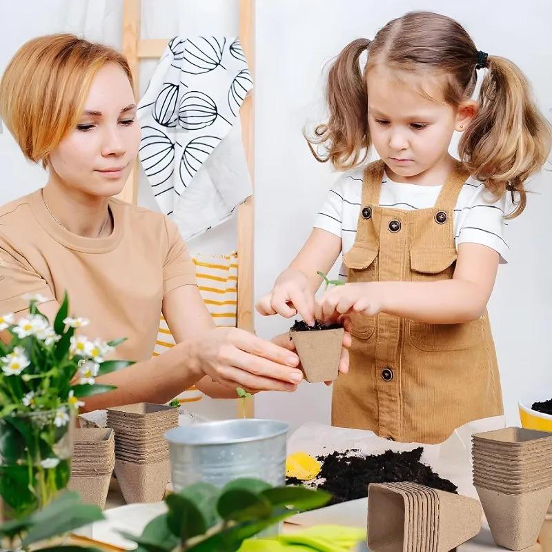 5-20 Pcs 6cm Garden Round Peat Pots Plant Seedling Starters Cups Nursery Herb Seed Tray Planting Tools Eco-friendly Biodegradable