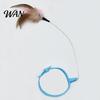 Self-play Cat Toy Collar Feather Interactive Wand Hands Free for Indoor Cats Teaser with Bell Adjustable Kitty Solo Play