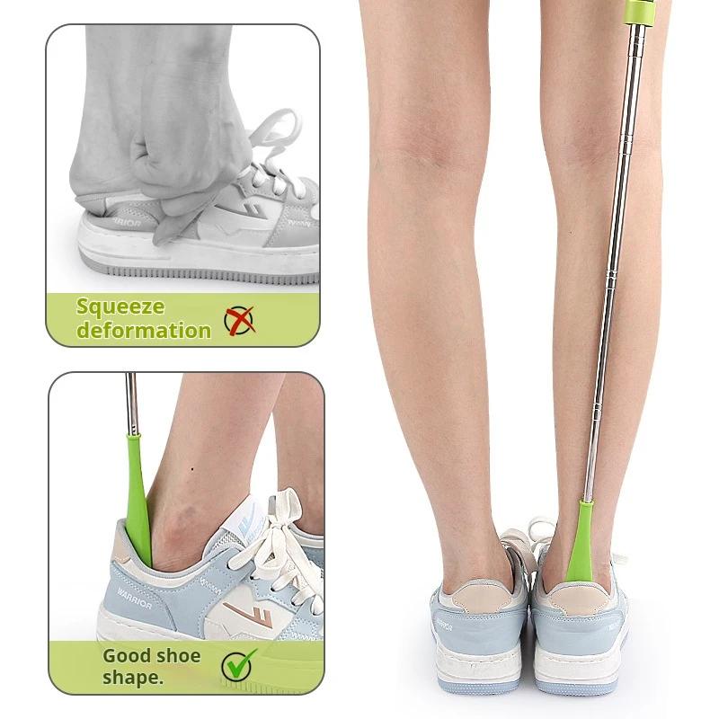 New Stretchable Long Shoe Horns 30cm-71cm Metal Shoehorn Pregnant Woman Elderly Shoe Spoon Household Shoe Spatula 1Pc