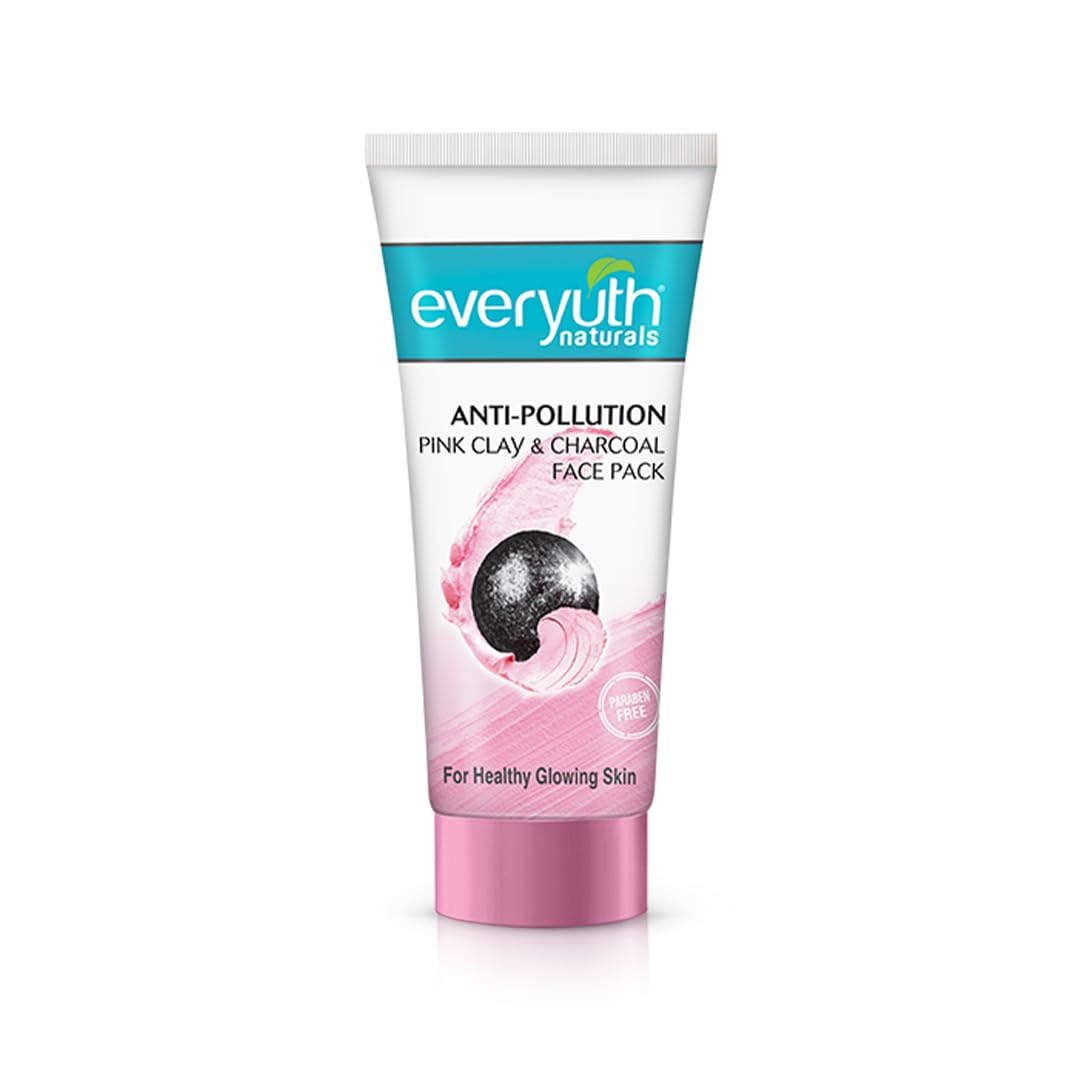 

Everyuth Naturals Anti Pollution Pink Clay Charcoal Face Pack 100g For All Skin Types Oily Dry Detoxifying
