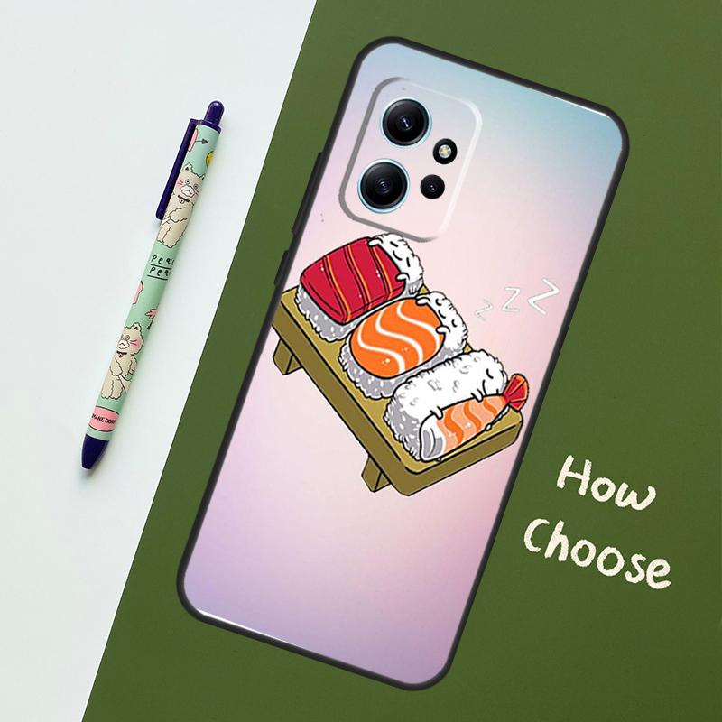 Kawaii Sushi Crowd Case For Xiaomi Redmi Note 14 10 11 12 13 15 Pro Plus Cover For Redmi 15 15C 14C 12C 10C 13C