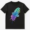 Bright And Colorful Watercolor Style Large Feather Graphic Unisex T-Shirt