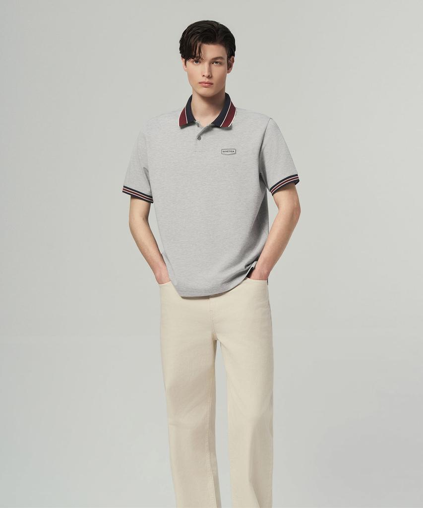 DUVETICA Rende (Melange Gray) (Men'S Short-Sleeve Polo Shirt)