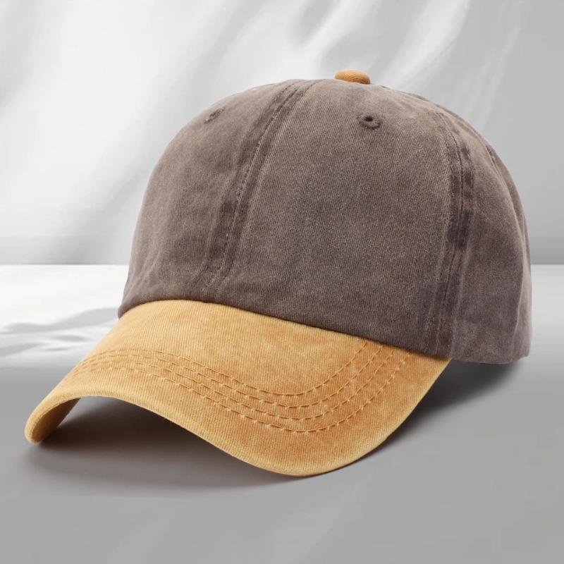 Washed cotton cap embroidery catering milk tea shop work cap duck tongue soft top baseball cap men