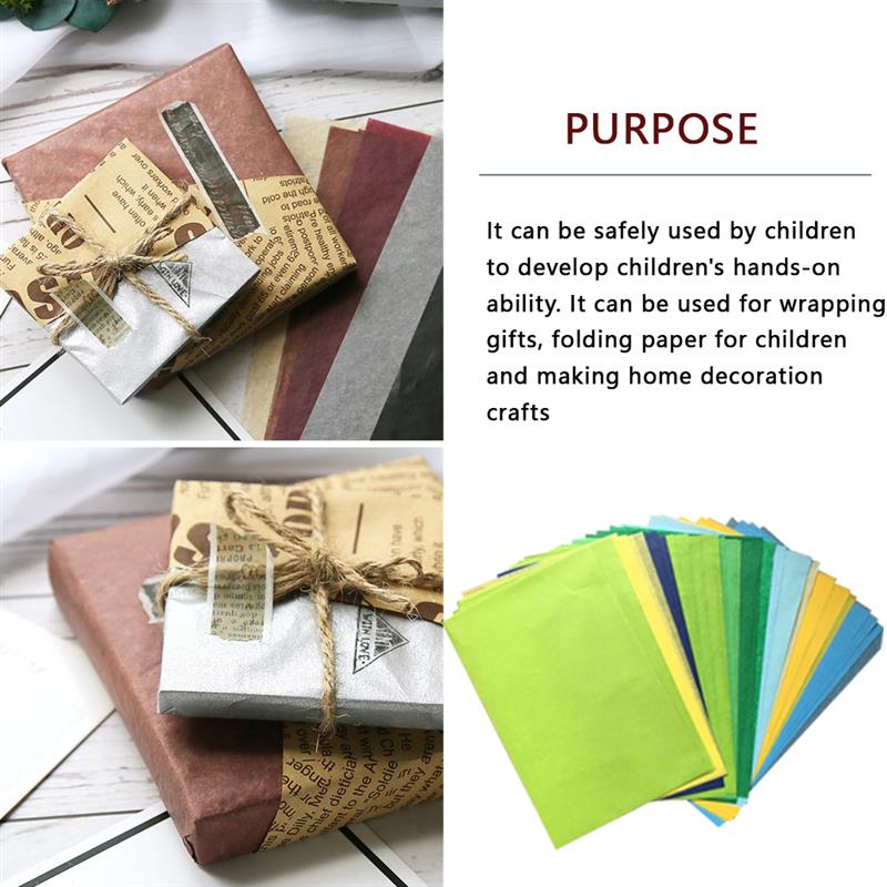 A5 Wrapping Papers Retro Multicolor Print Tissue Paper Bookmark Gift Wrapping Papers Floral Gift Packaging Material