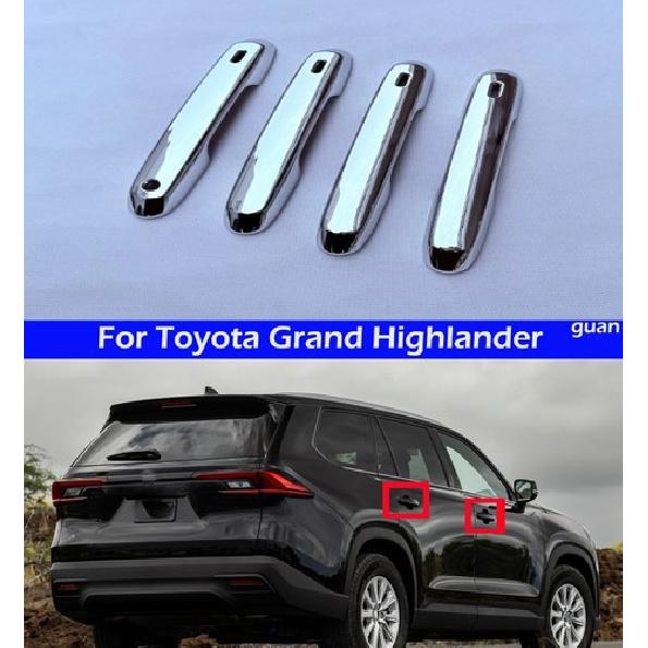 Car handle decorative cover silver For Toyota Grand Highlander 2024-2026