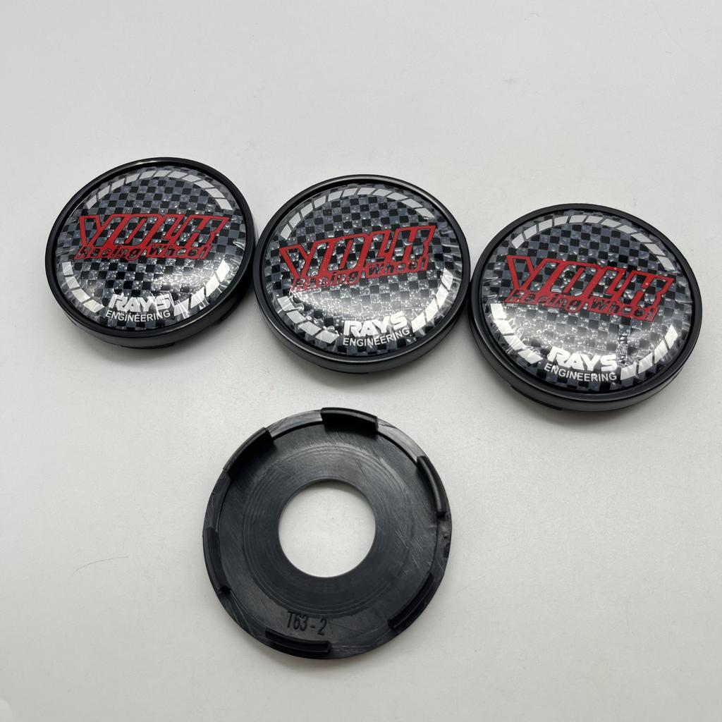 4 Stück T63-2 63mm Für VOLK RAYS Emblem Plakette Auto Radnabenkappen Radnabenmitte Staubschutz Felgenkappen Auto Styling Zubehör