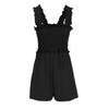 2026 New Lightweight European & American Sleeveless Square Neck Smocked Jumpsuit with Wide-Leg Shorts