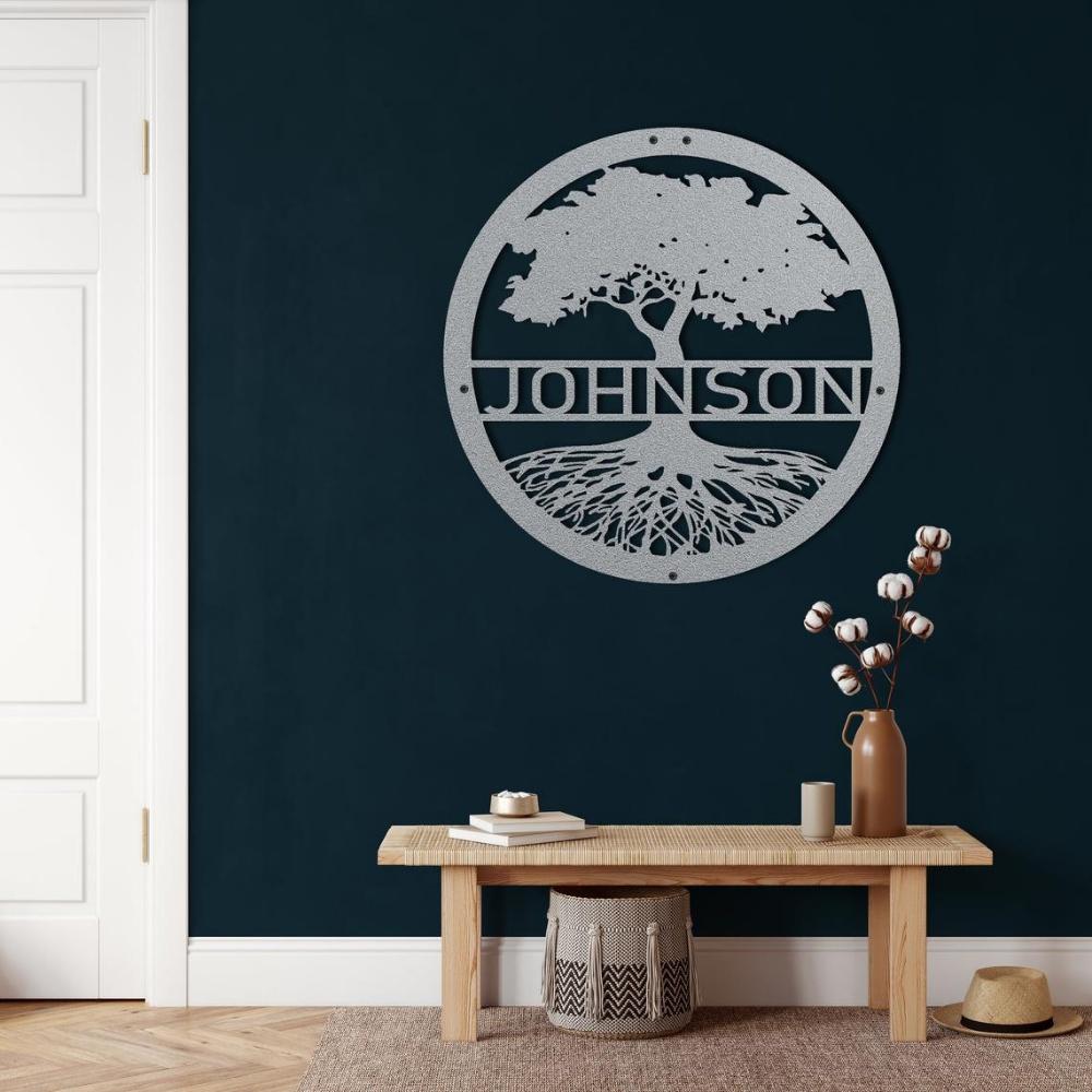 Metal Wall Art, Personalized Family Tree, Tree of Life Wall Art, Metal Family Name Sign, Metal Wall Decor