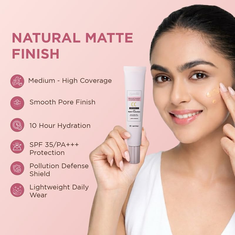 Spawake Advanced Complete Complexion CC Cream with SPF35 PA+++ | Sea Minerals | Anti-Pollution & UV Protection | 10-Hour Hydration | Lightweight Co