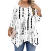 Womens Plus Size 3/4 Sleeve Shirts  Round Neck Tunic Tops Basic Loose Fit Tee Tops L-5XL