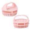 Scalp Scrubber Měkké silikonové štětiny Kartáč na šampon na vlasy Čištění pokožky hlavy Masážní hřeben Světle růžový