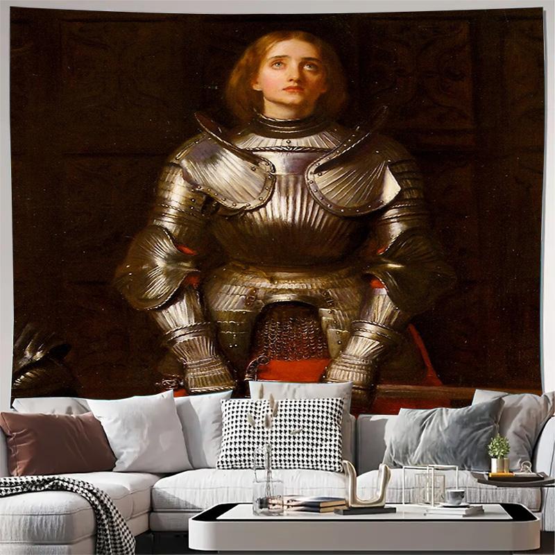 Medieval Knight Tapestry Wall Hanging Gothic Art Decor Fantasy Landscape Home Decor Vintage Tapestry Renaissance Wall Art Dark A 74x94cm(29x37in)