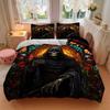 3pcs Reaper Pattern Duvet Cover Set - Machine Washable, Includes 1 Cover and 2 Pillowcases, No Core Included yy251013009