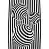 Stampe Poster con Illusioni Ottiche Astratte Per Soggiorno Decorazioni per la Casa Bianco e Nero Trippy Psichedelico Pittura su Tela Arte da Parete
