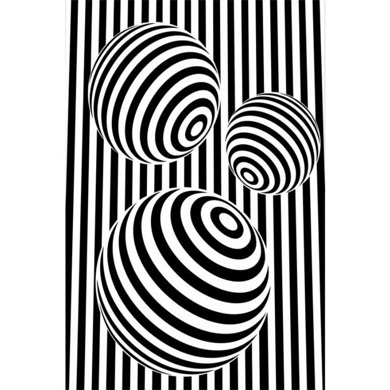 Stampe Poster con Illusioni Ottiche Astratte Per Soggiorno Decorazioni per la Casa Bianco e Nero Trippy Psichedelico Pittura su Tela Arte da Parete