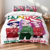 Christmas K-Pop  Demon Hunters Themed Colorful Print Polyester Student Dormitory Bed Sheet Duvet Cover Kid Gift Home Textile
