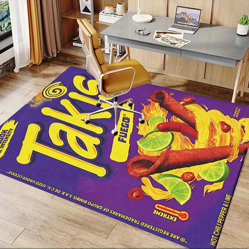 1 Stück Takis, Fuego, Limette Büroteppich Weicher Polyester-Eingangsteppich Waschbar Rutschfest Maschinenwaschbar
