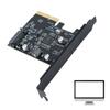 2-Port Type-C PCI-E pansion Card PCI-Express 4X to USB 3.2 Gen  Adapter 10Gbps Fast Transfer
