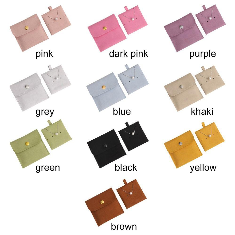 Portable Microfiber Snap Button Storage Pouch Jewelry Bag Bracelet Bag Packaging Bag