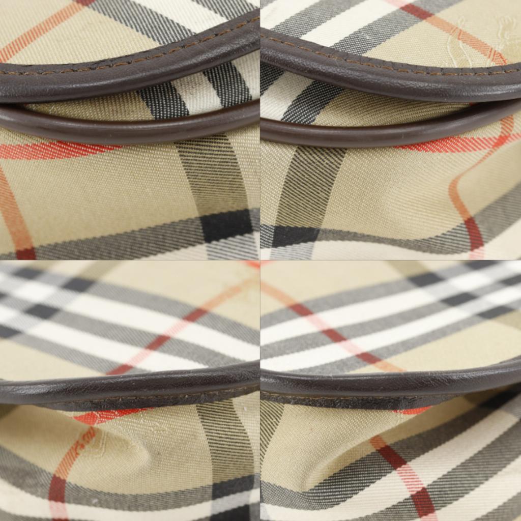 BURBERRY Nova Check Shoulder Bag beige canvas/leather Women Used