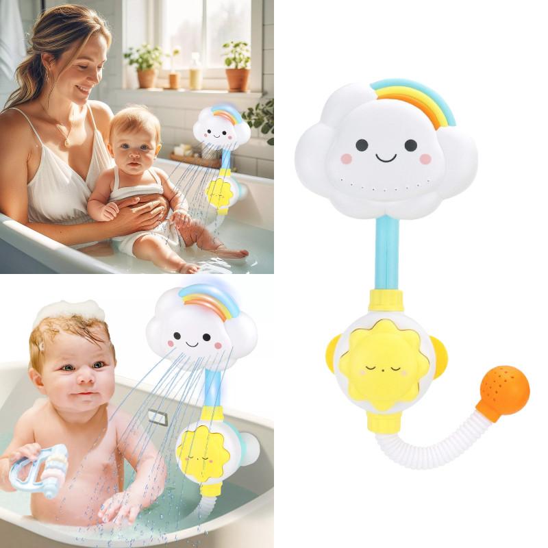 Toy Baby Bath Rainbow Cloud Spray Water Shower Tub Faucet Bathroom Gift Kids