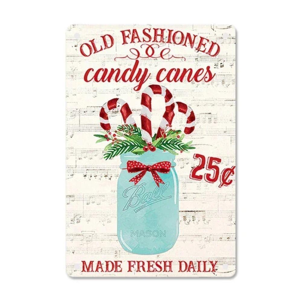 Vintage Christmas Metal Tin Sign Home Festive Wall Decor