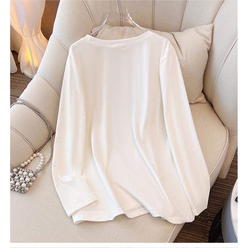 Plus Size Women's Fall New Long Sleeve Round Neck Loose with A Base Top