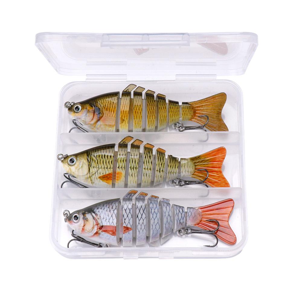Set of 3 Artificial Baits Kit 10cm 17g Sinking Swimbait Crankbaits Premium Wobbler Lures for Pike Fishing