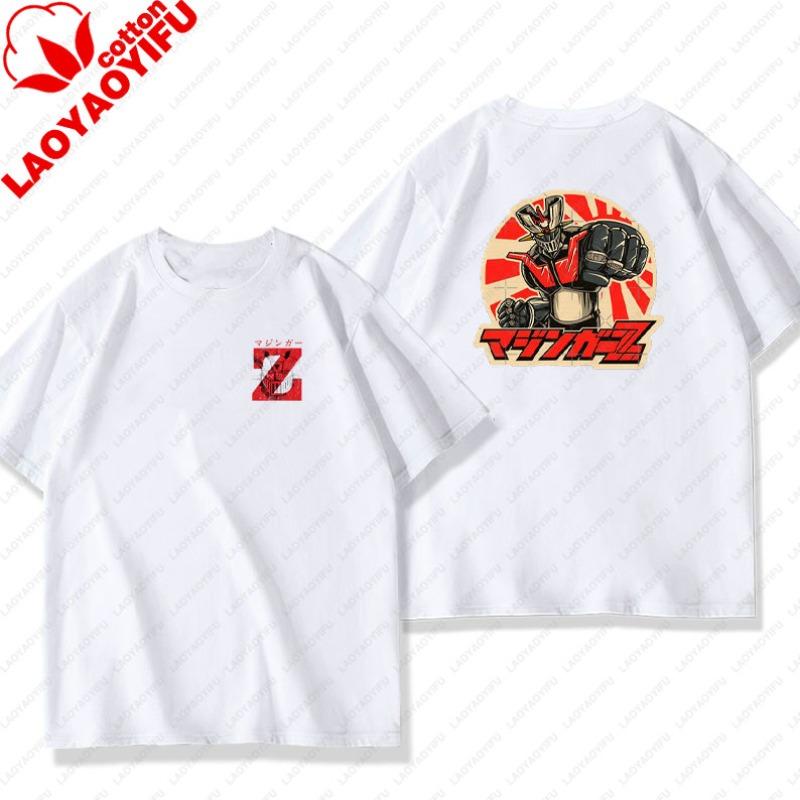 Unisex Cotton TShirts Mazinger Z Anime Robot Summer Casual Fashion Short Sleeve T Shirt Oversized Harajuku Tees Tops Kid Clothing