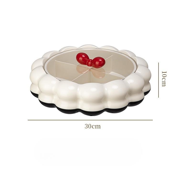 Creamy Dried Fruit Dessert Tray Storage Box with Lid Candy Tray European Fruit Tray Light Luxury High-end Sense