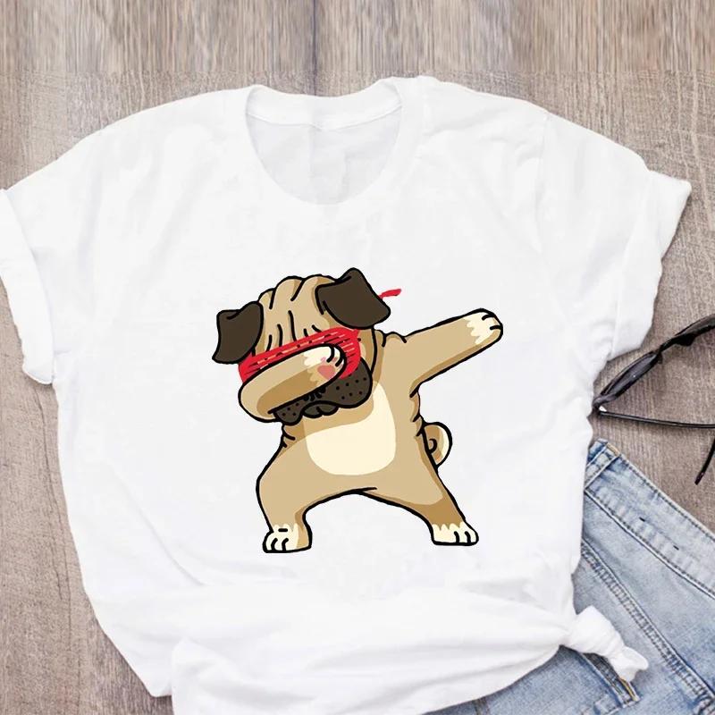 Summer Round Neck Funny Cartoon Boxer Pattern Printed Top Fashionable Casual Pure Cotton Short Sleeved Women's T-shirts