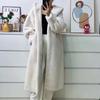 Autumn and Winter New Medium and Long Imitation Mink Fur Coat Thickened with Hat Fur Coat Women's Fashion