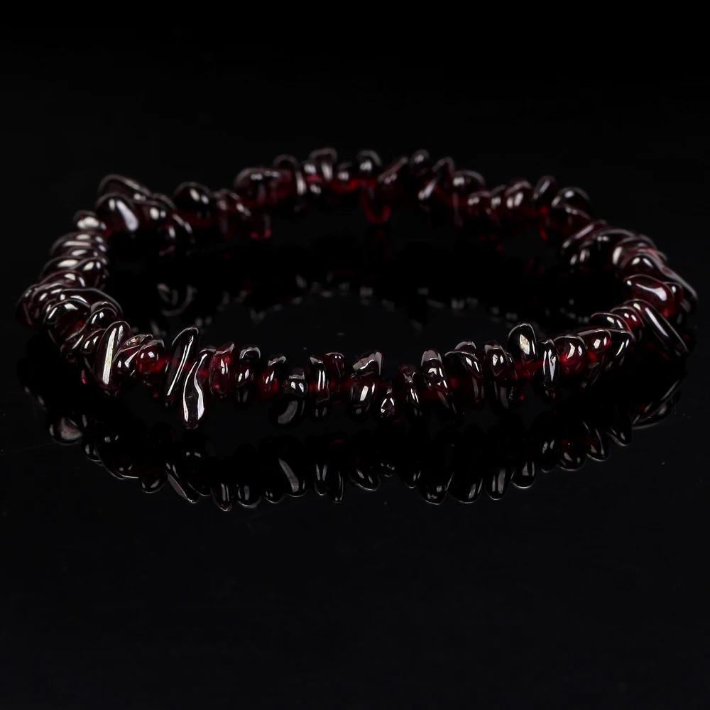 

Аметистовый эластичный браслет из натурального гравия (5-8мм) - Эластичный и стильный garnet