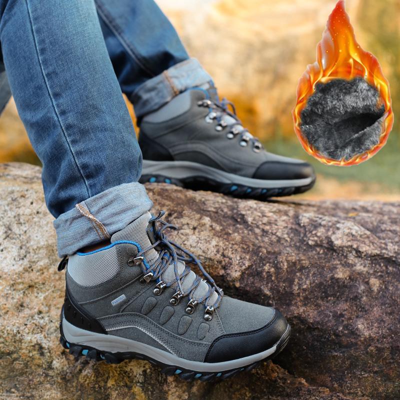 35-46 Paar Mode Plus Samt Warme High Top Baumwollschuhe Schneestiefel Plus Baumwolle Outdoor Wanderschuhe Wanderschuhe