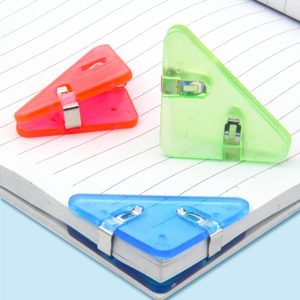 10/20-Piece Multi-Color Triangle Clips Multi-Functional Student Book Clips Document Organizer Folder Holder Desktop Storage Tool