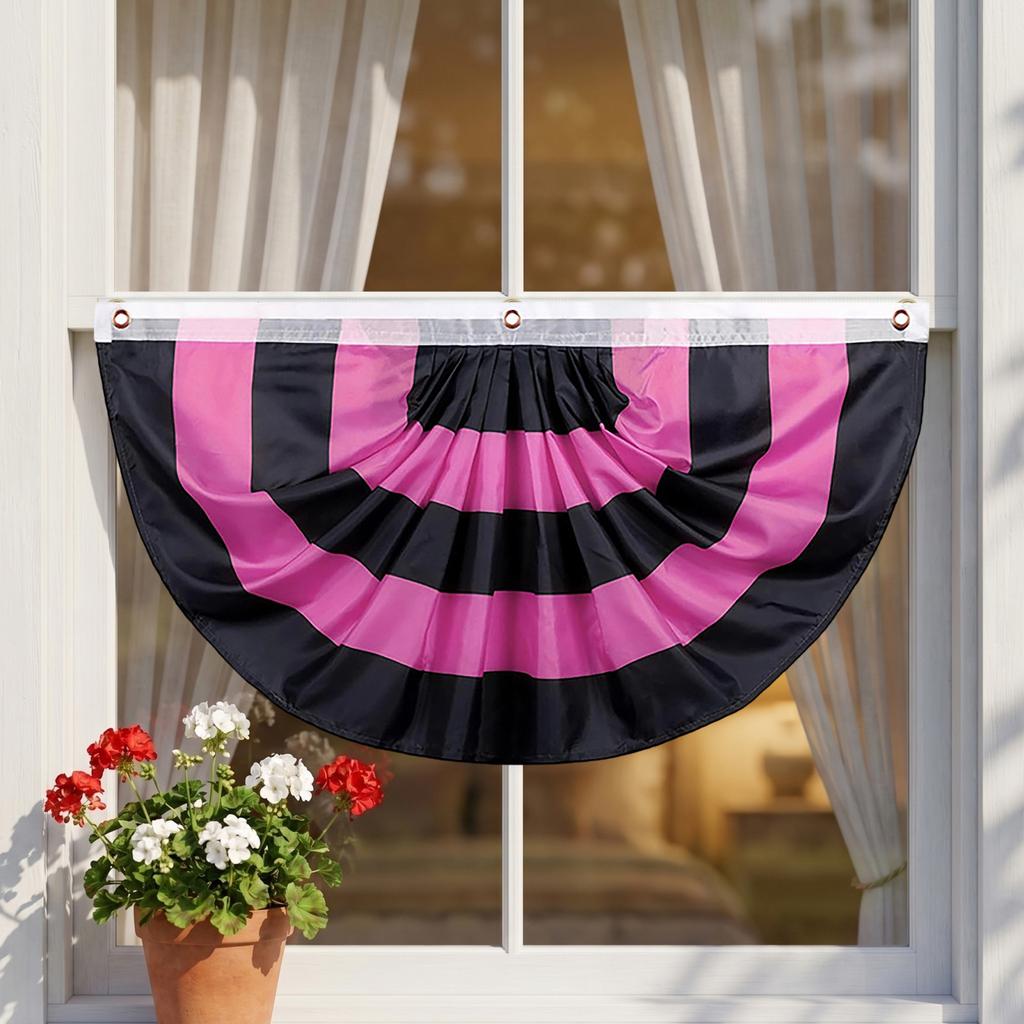 Halloween Fan-Shaped Flag - 4590cm - Single Sided Printed Polyester for Outdoor Garden Decoration