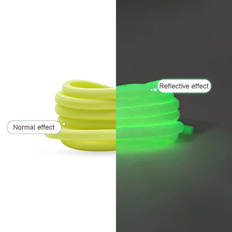 1Pair Luminous Shoelaces Fluorescent Shoelace Kids Adult Sneakers Boots Round Laces Shoes Accessories 80/100/120/140/160/180cm